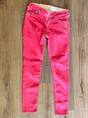 True Religion Women's Hot Pink Skinny Jeans
